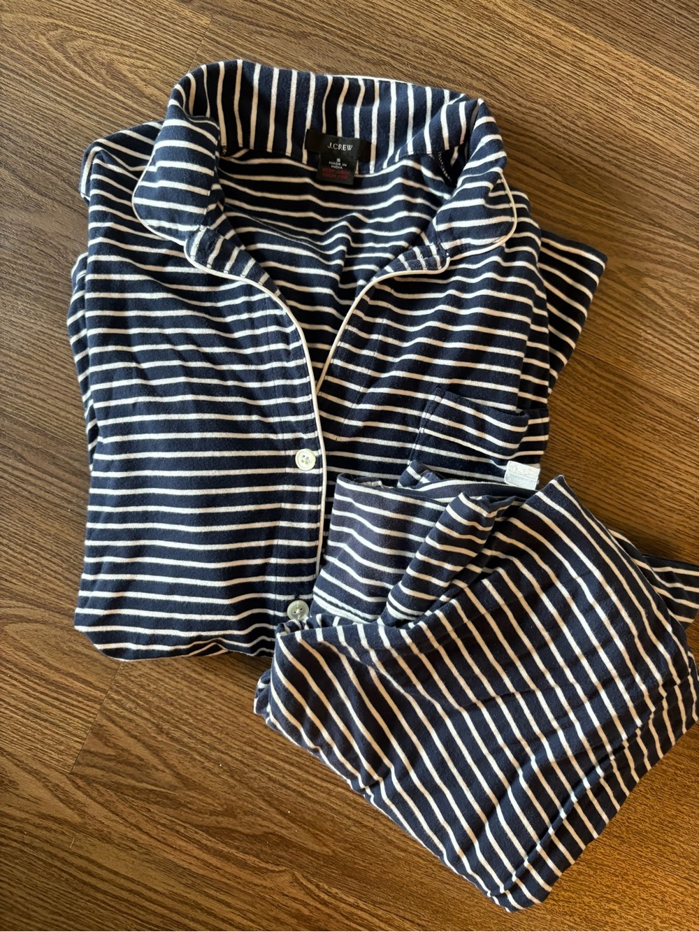 J. Crew Navy and White Striped Women's Pajama Set